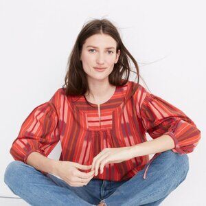 Madewell Ikat Peasant Popover Top - Size Small